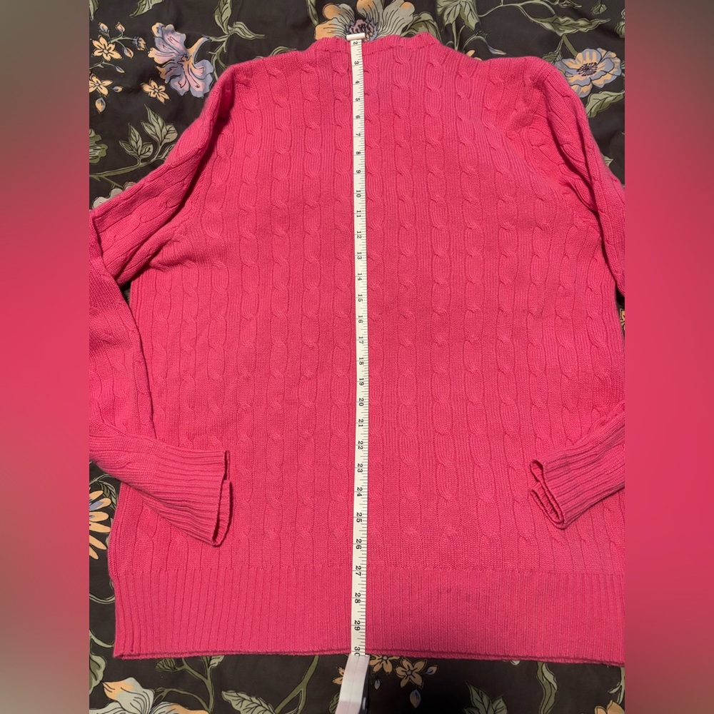 Polo Ralph Lauren Pink Cable-Knit Cashmere Sweater